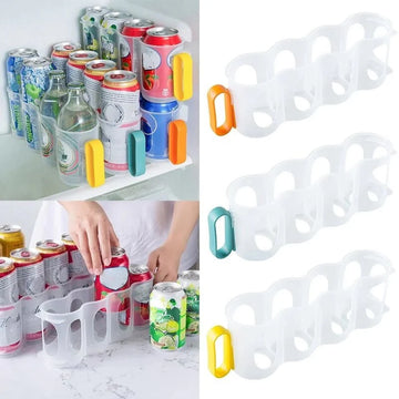 4 Hole Beverage Soda Drink Can Organizer Racks Fridge Drink Bottle Holder Beer Refrigeration Shelf Home Kitchen Storage Box Case