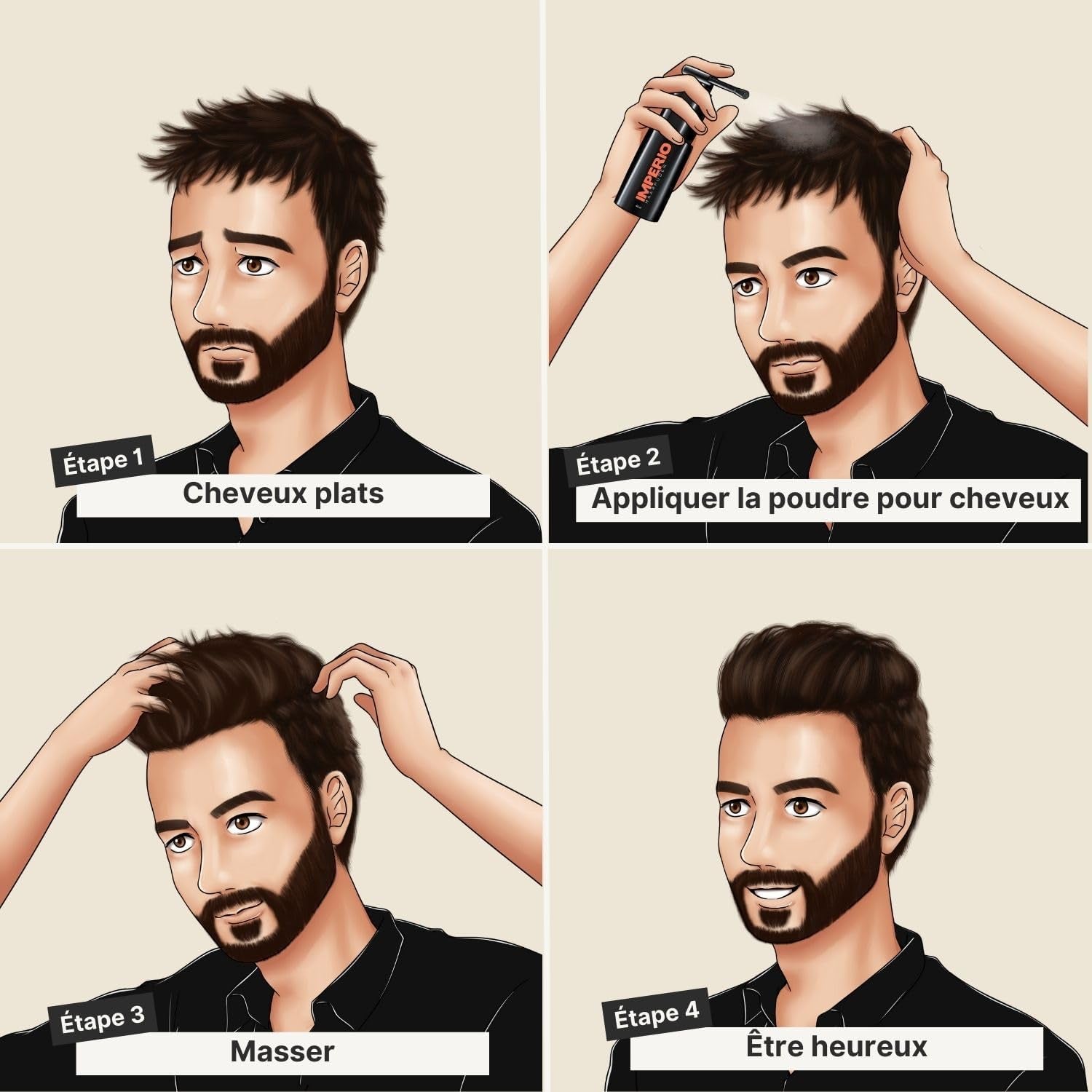 Poudre Coiffante Avec Effet Mat Pour Femmes & Hommes - Poudre Coiffante Homme Pour Styliser Et Fixer En Qualité Salon Premium - Look Mat Sans Coller (40Ml)