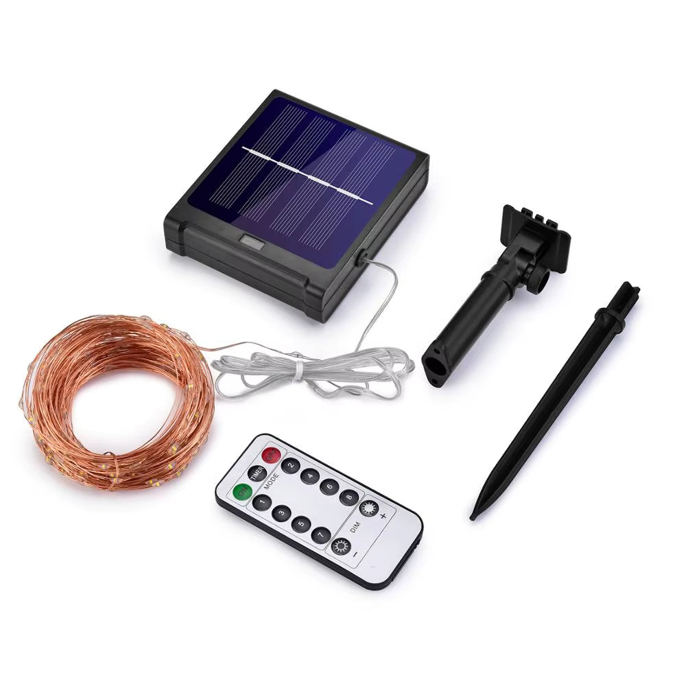 IR LED Outdoor Solar String Light IP65 with 8Mode Remote Control for Holiday Wedding Christmas Party Garland Solar Garden Light