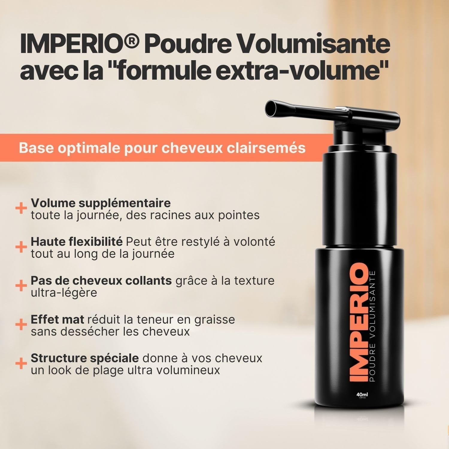 Poudre Coiffante Avec Effet Mat Pour Femmes & Hommes - Poudre Coiffante Homme Pour Styliser Et Fixer En Qualité Salon Premium - Look Mat Sans Coller (40Ml)