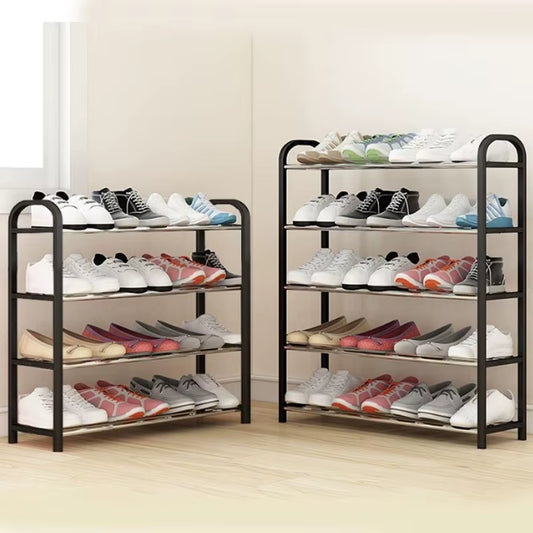 4 Floor Assembly Creative Home Shoe Rack Dormitory Door Storage Rack Storage Shoe Cabinet Components Home Supplies Black 2 Sets