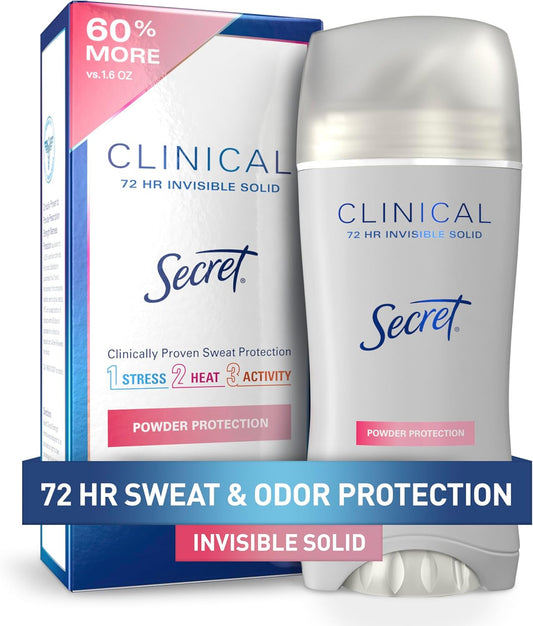 Secret Clinical Strength Invisible Solid Women'S Antiperspirant & Deodorant Powder Protection Scent 2.6 Ounce by Secret