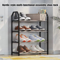 4 Floor Assembly Creative Home Shoe Rack Dormitory Door Storage Rack Storage Shoe Cabinet Components Home Supplies Black 2 Sets
