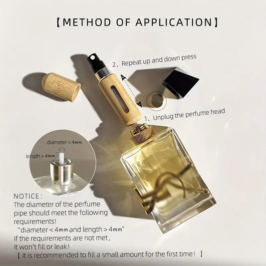 1/2pcs Bamboo Shell Perfume Atomizer.