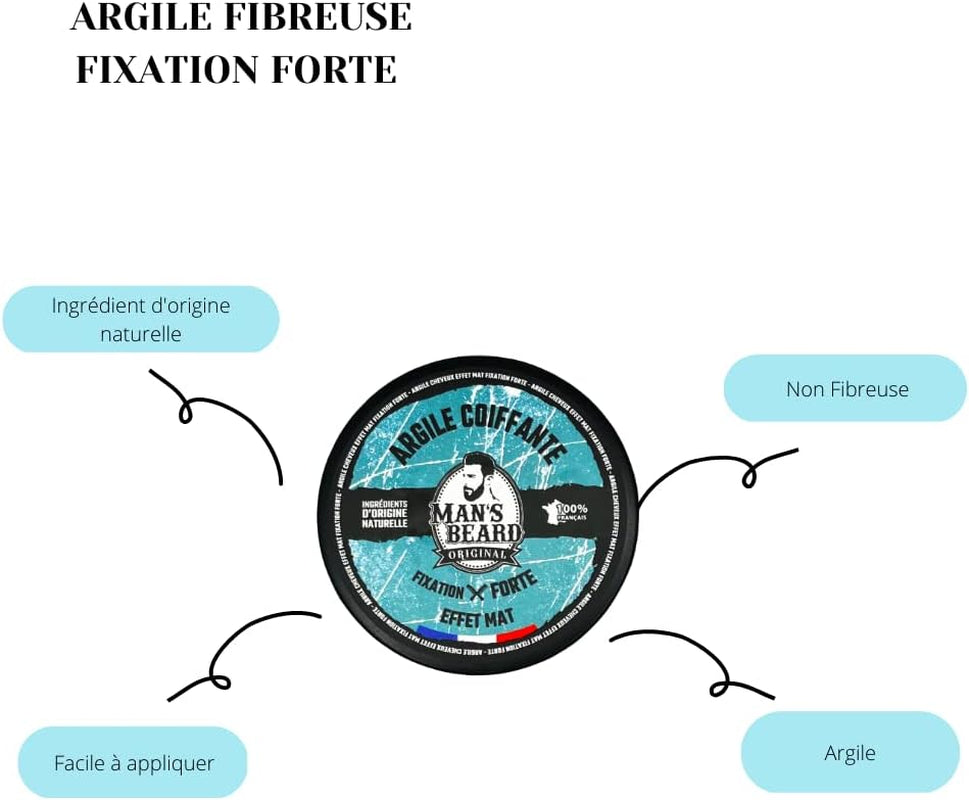 - Argile Matifiante Non Fibreuse Fixation Forte - Ingrédients D'Origine Naturelle - 90 Ml - 100% Fabriqué En France