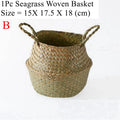 Luanqi Wicker Basket Toy Organizer Folding Rattan Seagrass Storage Basket Laundry Woven Basket Plant Flower Pot for Home Garden