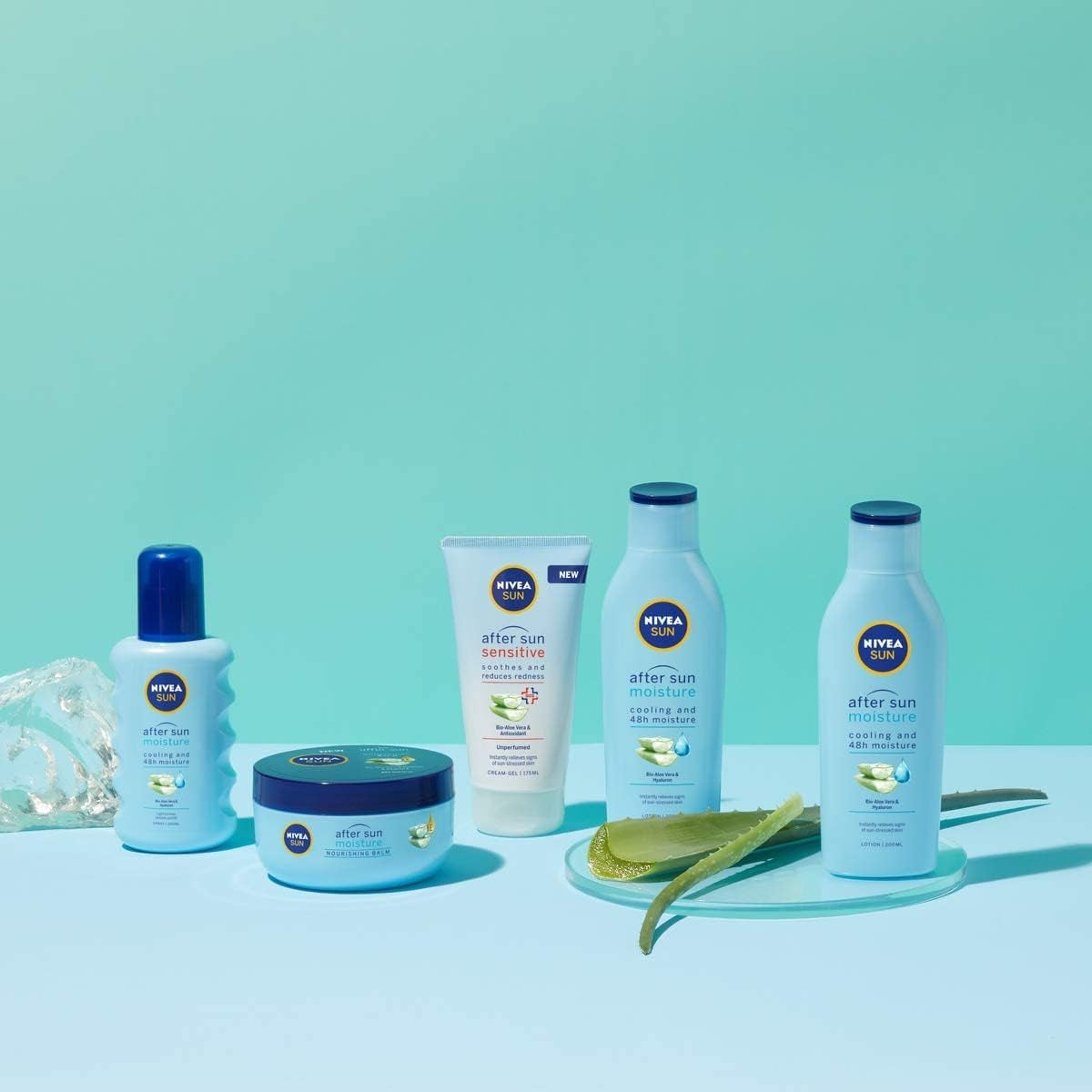 - Baume Après Soleil Hydratant 48H - Rafraîchit & Revitalise La Peau - Aloe Vera Bio, Acide Hyaluronique & Vitamine E - Formule Non Grasse - Tous Types De Peaux - 300 Ml