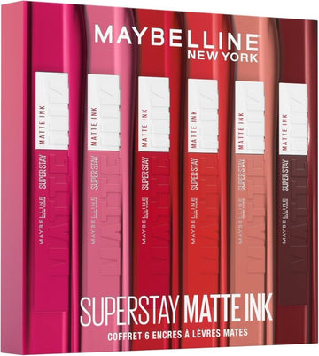 - Coffret Exclusif De 6 Rouges À Lèvres Liquides Longue Tenue - Superstay Matte Ink - Teintes: Lover (15)/Seductress (65)/Artist (120)/Dancer (118)/Pioneer (20)/Voyager (50)