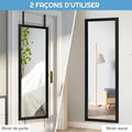 Miroir Mural Suspendu Miroir De Porte 120 X 37 CM Avec Crochets De Suspension Pour Chambre Salon Vestiaire Noir/Blanc/Or