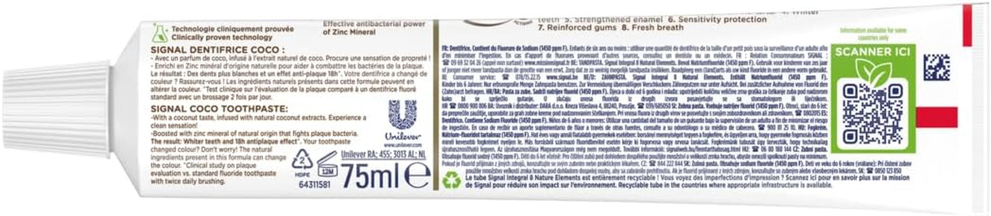 Integral 8 Dentifrice Nature Elements Coco 75Ml