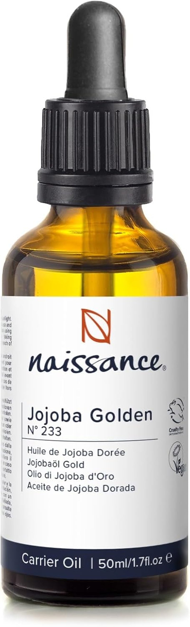 Huile De Jojoba Dorée (No. 233) - 50Ml - Naturelle Et Pressée À Froid - Pour Le Soin De La Peau, Du Corps Et Des Cheveux - Vegan Et Sans OGM