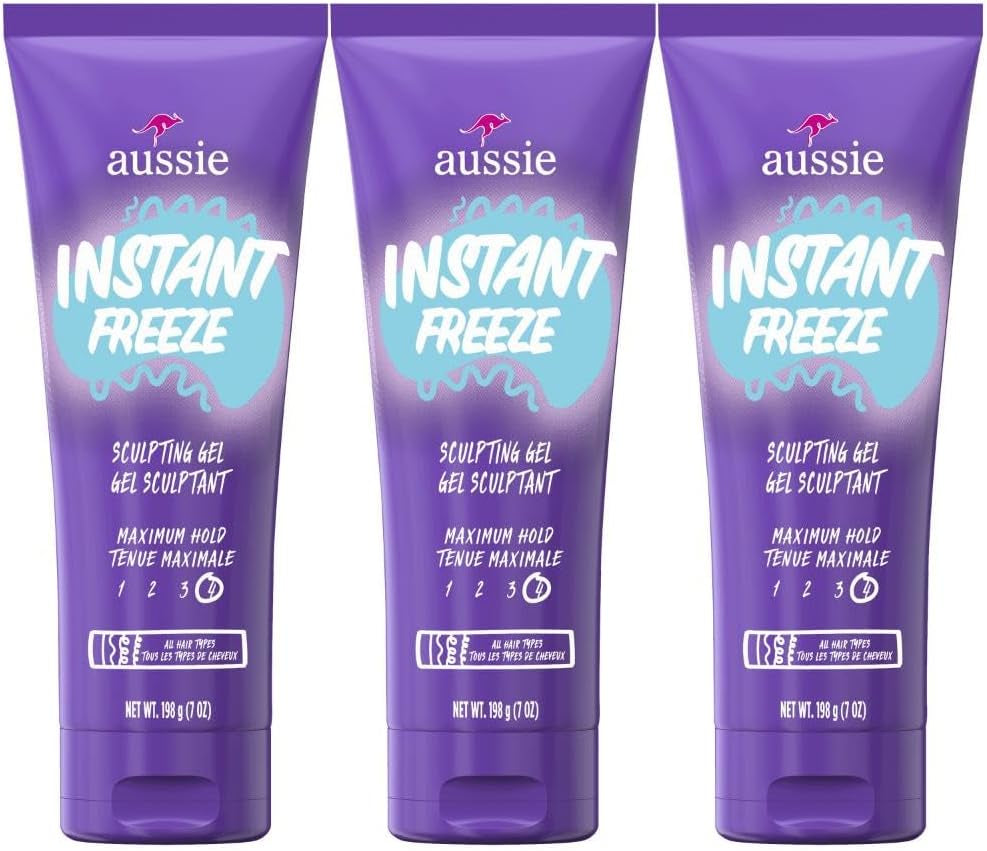 Instant Freeze Sculpting Maximum Hold Hair Gel À L'Huile De Jojoba, Au Calice De Mer Et À L'Aloe Australien, 7 Oz (Lot De 3)