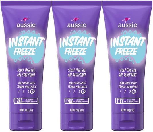 Instant Freeze Sculpting Maximum Hold Hair Gel À L'Huile De Jojoba, Au Calice De Mer Et À L'Aloe Australien, 7 Oz (Lot De 3)