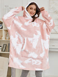 Oversized Hoodie Sweatshirt Women Tie Dye Hoodies Fleece Giant Wearable Blanket with Sleeves Winter Pullover Sudadera Mujer