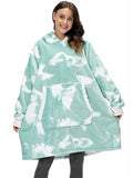 Oversized Hoodie Sweatshirt Women Tie Dye Hoodies Fleece Giant Wearable Blanket with Sleeves Winter Pullover Sudadera Mujer