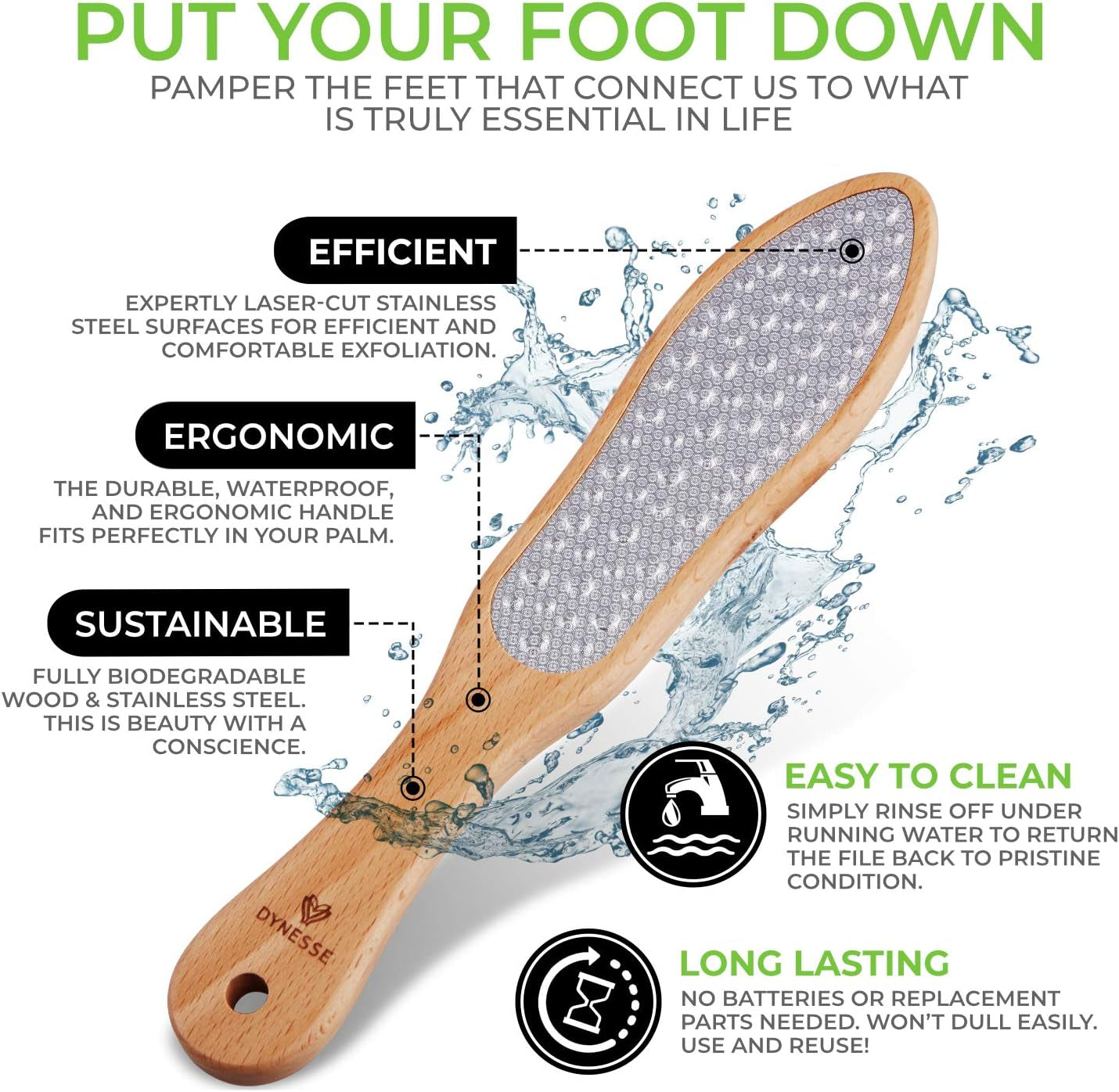 Lime Pour Pieds Professionelle Avec Manche En Bois. Aucun Risque De Blessure. Utilisée Dans Les Salons De Pédicure. Râpe En Acier Inoxydable Découpée Au Laser. Multi-Usage