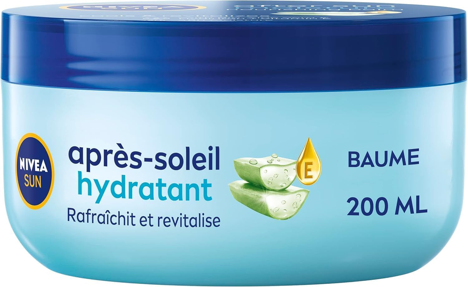 - Baume Après Soleil Hydratant 48H - Rafraîchit & Revitalise La Peau - Aloe Vera Bio, Acide Hyaluronique & Vitamine E - Formule Non Grasse - Tous Types De Peaux - 300 Ml