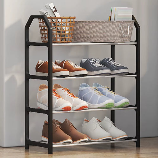 4 Floor Assembly Creative Home Shoe Rack Dormitory Door Storage Rack Storage Shoe Cabinet Components Home Supplies Black 2 Sets