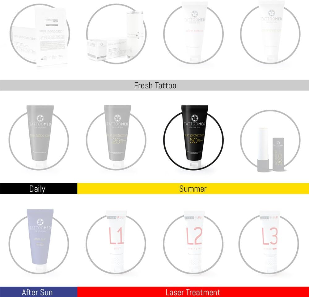 Soin Pour Peau Tatouée Crème Solaire Sun Protection SPF50 Protection Des Tatouages/Couleurs De Tatouage