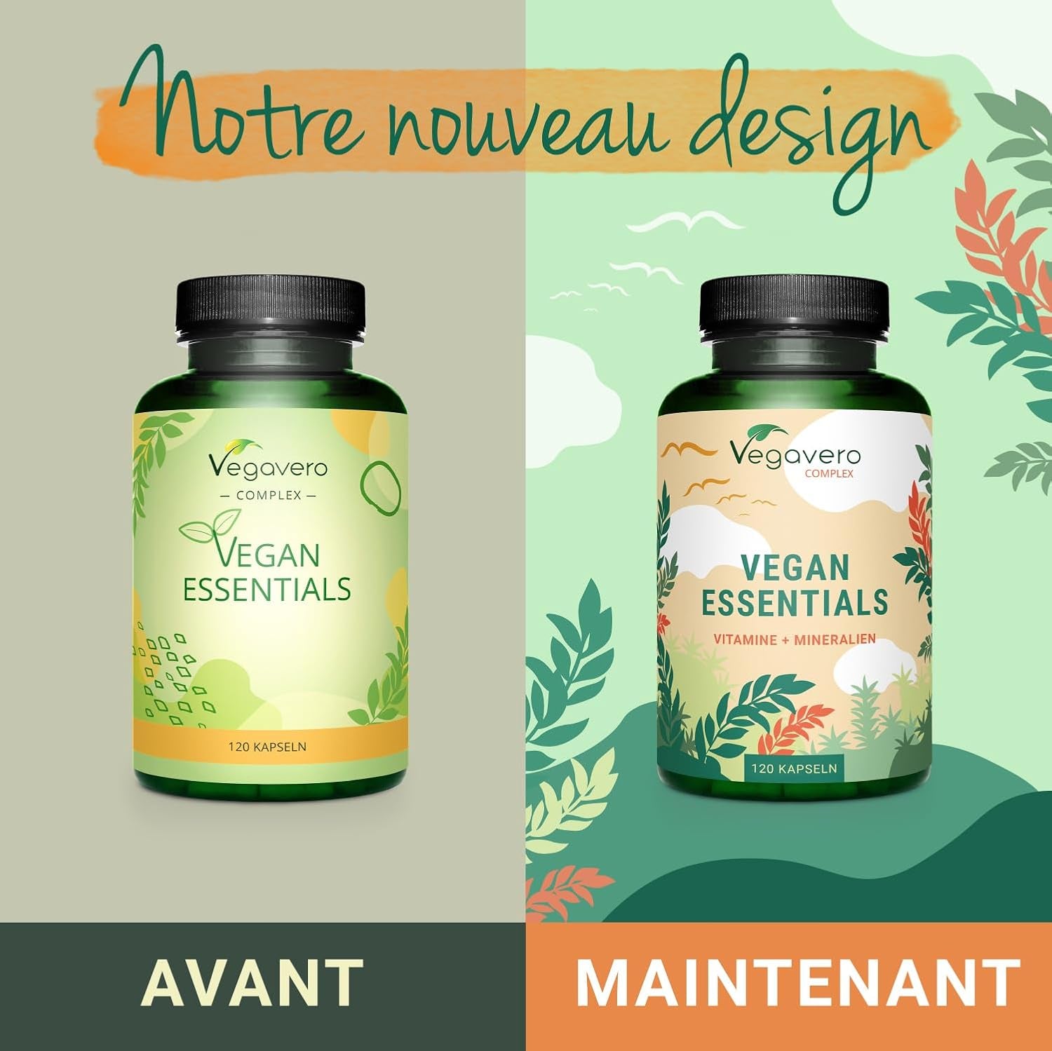 Multivitamines Pour VEGAN | Pour Soutenir Un Régime Végétalien | Vitamines Et Minéraux Essentiels | Haute Biodisponibilité | Vitamine B12, D3, K2, Fer Et Calcium | 120 Gélules | ®