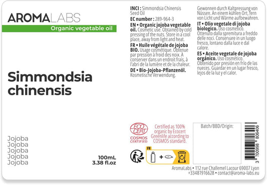 Jojoba BIO (Simmondsia Chinensis) - 100 Ml - Huile Végétale Vierge Et Certifiée Cosmos -  - Made in France
