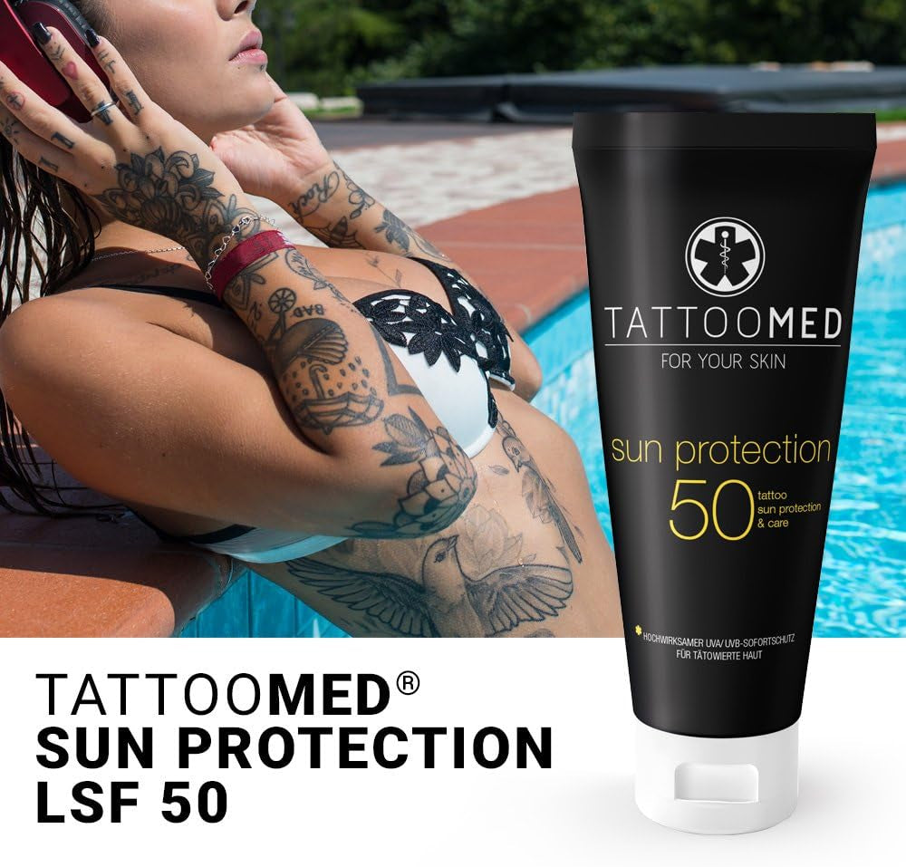 Soin Pour Peau Tatouée Crème Solaire Sun Protection SPF50 Protection Des Tatouages/Couleurs De Tatouage