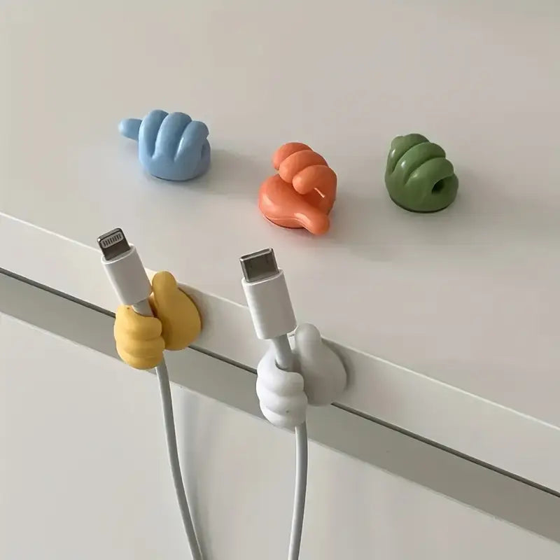 5pcs Thumb-Shaped Cable Organizer Clips.