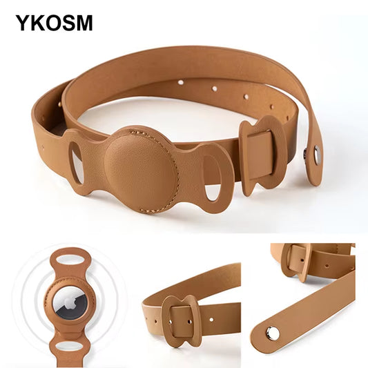 New Leather Pet Adjustable Collar for Apple Airtag Location Tracker Dog Cat Anti-Lost Airtag Case Airtags Location Collar