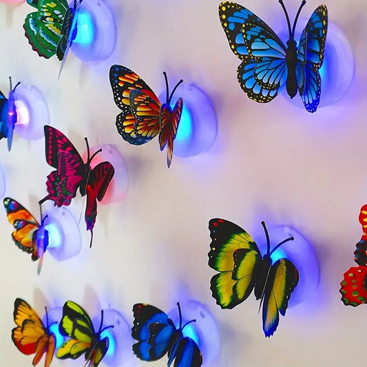 Lampe de nuit LED 3D papillon multicolore.
