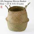 Luanqi Wicker Basket Toy Organizer Folding Rattan Seagrass Storage Basket Laundry Woven Basket Plant Flower Pot for Home Garden