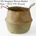 Luanqi Wicker Basket Toy Organizer Folding Rattan Seagrass Storage Basket Laundry Woven Basket Plant Flower Pot for Home Garden