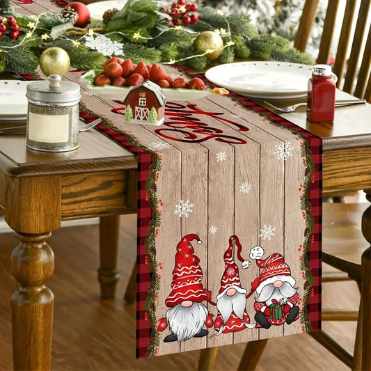 Chemin de table rustique de Noël.