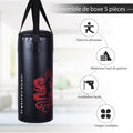 Sac De Boxe Sac De Frappe Kickboxing Pour Enfant Avec 2 Gants Corde À Sauter Chaîne Suspension