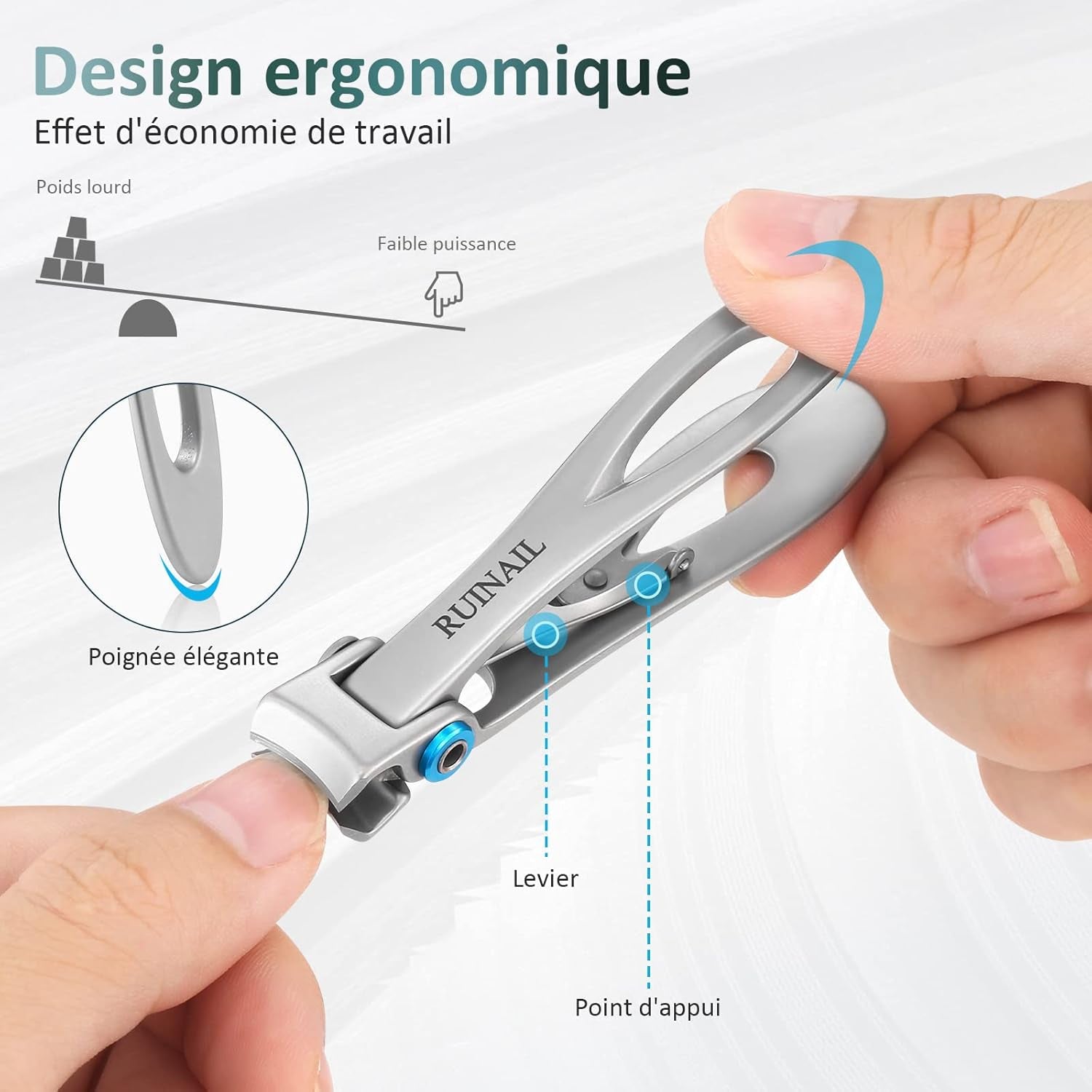 Coupe Ongle Pour Ongles Épais Coupe Ongle Large Ouverture Coupe-Ongles Ouverture Extra Large, Adaptés Aux Seniors, Hommes Et Femmes, Tranchants Et Durables, Faciles À Utiliser (Argenté)