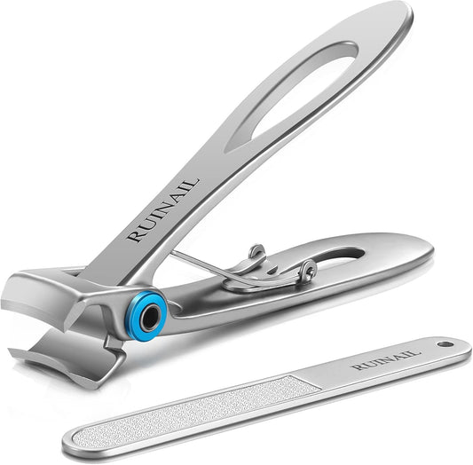 Coupe Ongle Pour Ongles Épais Coupe Ongle Large Ouverture Coupe-Ongles Ouverture Extra Large, Adaptés Aux Seniors, Hommes Et Femmes, Tranchants Et Durables, Faciles À Utiliser (Argenté)