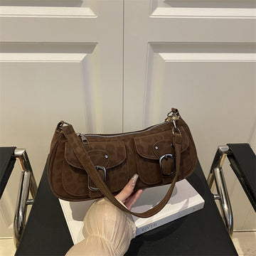 Suede Bag For Women With Large Capacity