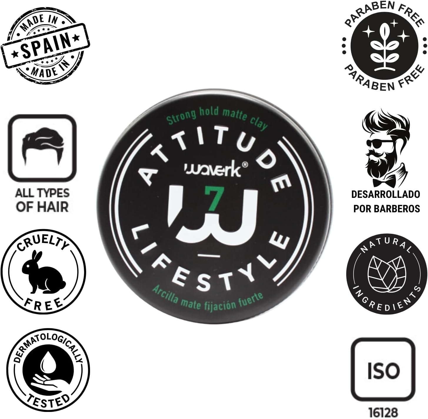 Cire Cheveux Homme - Cire Coiffante Homme 100Ml - Cire Mat Cheveux Homme - Cire Texturisante Mat - Donne Texture Et Volume Aux Cheveux. Produit Professionnel Fabriqué En Espagne.