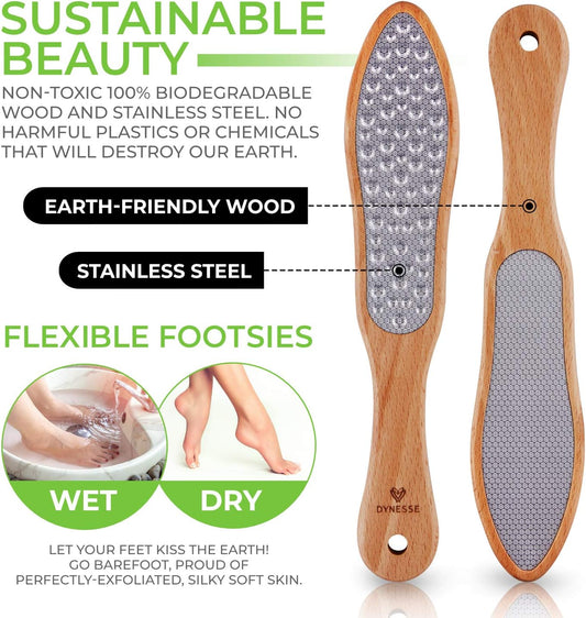 Lime Pour Pieds Professionelle Avec Manche En Bois. Aucun Risque De Blessure. Utilisée Dans Les Salons De Pédicure. Râpe En Acier Inoxydable Découpée Au Laser. Multi-Usage