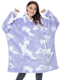 Oversized Hoodie Sweatshirt Women Tie Dye Hoodies Fleece Giant Wearable Blanket with Sleeves Winter Pullover Sudadera Mujer