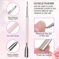 Coupe Cuticule Ongle Avec Poussoir, 3 Pinces Roses Pour Cuticules À Ongles, Pédicure, Pince À Cuticules En Acier Inoxydable, Poussoir À Cuticules À Double Extrémité, Grattoir À Ongles