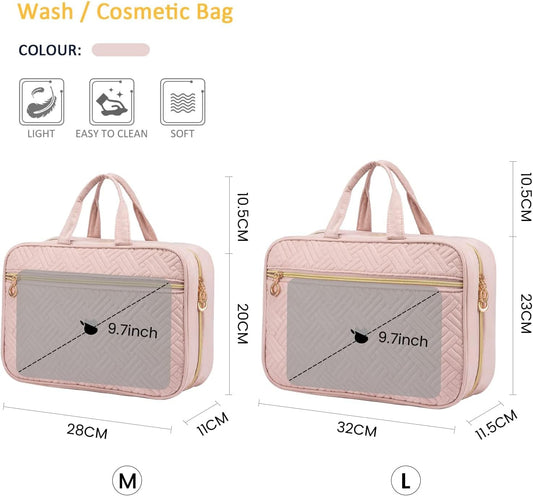 Trousse De Toilette Femme Voyage, Grande Capacité Trousses De Toilette À Suspendre Vanity Maquillage, Imperméable Trousse-De-Toilette Voyage Accessoires Sac Cosmétique Organisateur