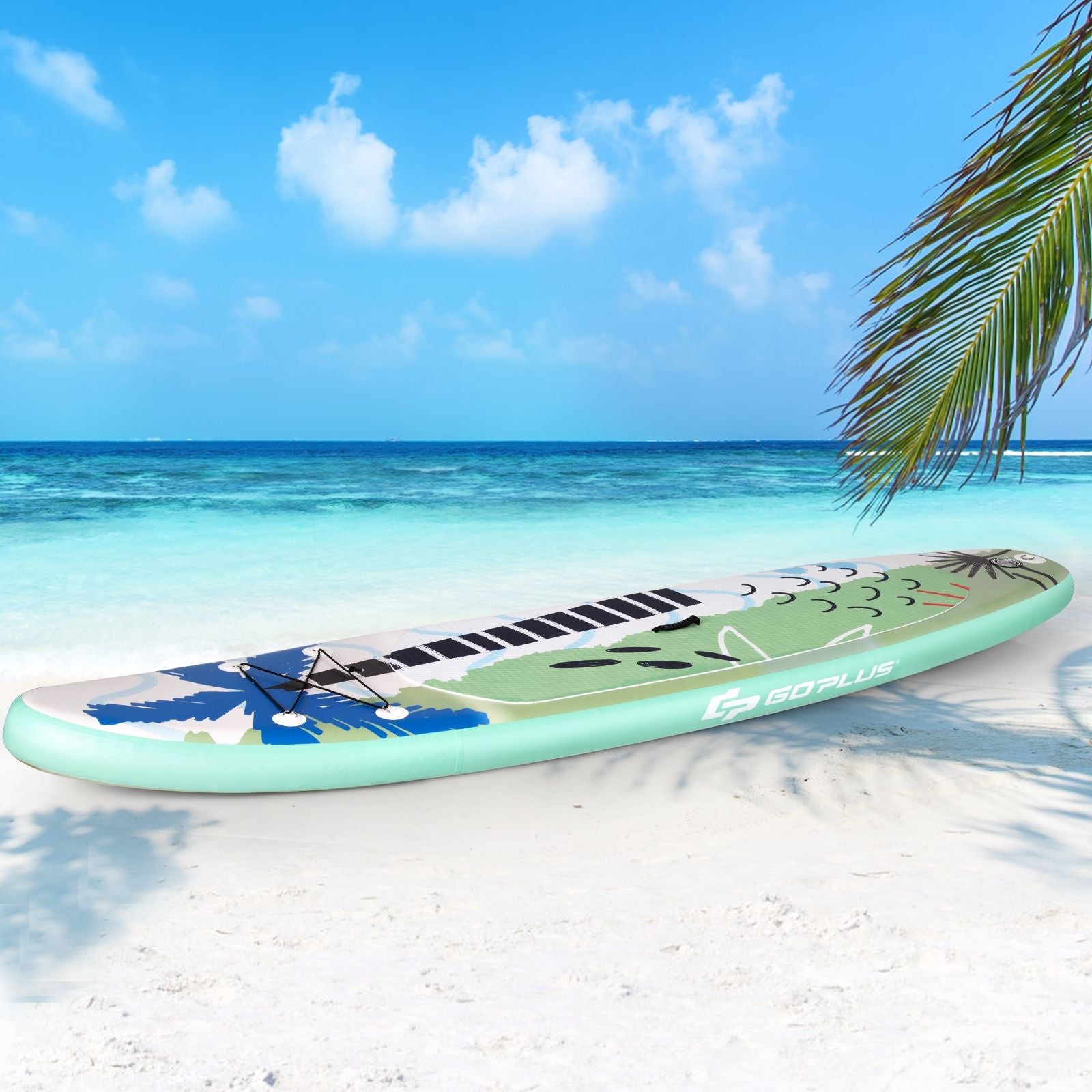 Paddle Gonflable 320X76X15Cm/335X76X15Cm En PVC Avec Pagaie Alliage Aluminium Réglable Aileron Amovible Pompe Manuel 130KG MAX Vert