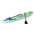 Paddle Gonflable 320X76X15Cm/335X76X15Cm En PVC Avec Pagaie Alliage Aluminium Réglable Aileron Amovible Pompe Manuel 130KG MAX Vert