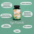 Multivitamines Pour VEGAN | Pour Soutenir Un Régime Végétalien | Vitamines Et Minéraux Essentiels | Haute Biodisponibilité | Vitamine B12, D3, K2, Fer Et Calcium | 120 Gélules | ®