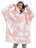 Oversized Hoodie Sweatshirt Women Tie Dye Hoodies Fleece Giant Wearable Blanket with Sleeves Winter Pullover Sudadera Mujer