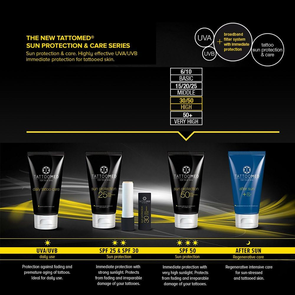 Soin Pour Peau Tatouée Crème Solaire Sun Protection SPF50 Protection Des Tatouages/Couleurs De Tatouage